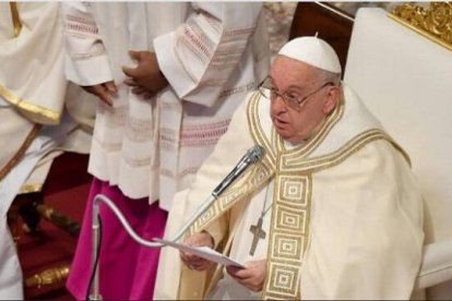 El Papa Francisco en la misa de Cristo Rey del Universo en la basílica de San Pedro 2024