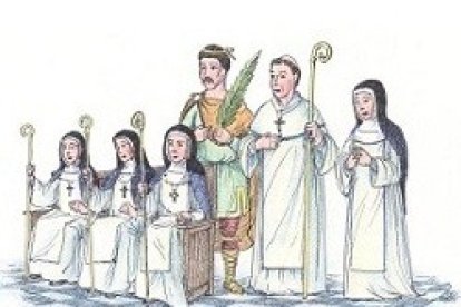 La santa familia. Ilustración de Dries van den Akker s.j.