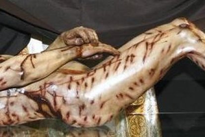 Una reproducción del cuerpo de la Sábana Santa