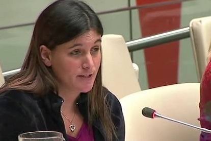 Kelly contó su testimonio sobre la maternidad subrogada en Naciones Unidas en 2017