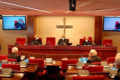 Acto de presentación de la nota doctrinal sobre la objeción de conciencia por parte de los obispos españoles, en marzo de este año.