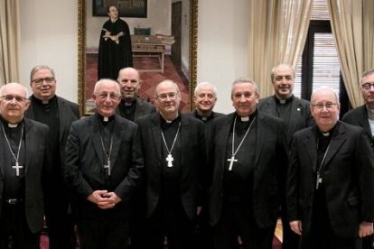 Los obispos de Castilla-La Mancha y sus vicarios en marzo de 2020, justo antes de empezar los confinamientos