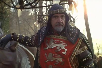 Sean Connery, un convincente Ricardo Corazón de León en 'Robin Hood: el príncipe de los ladrones' (1991) de Kevin Reynolds, con Kevin Costner, Morgan Freeman, Mary Elizabeth Mastrantonio, Alan Rickman y Christian Slater.