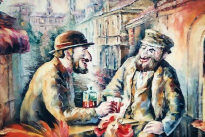 ¿Amor o amistad? A lo largo de la historia las tendencias de la literatura se inclinan por uno u otra. 'Brindis por la amistad' (detalle) de Leonid Afremov (1955-2019).