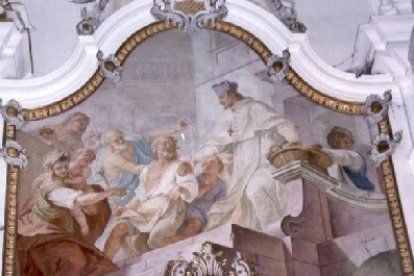 San Siard ejerciendo la caridad.