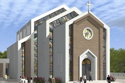 La primera piedra del templo fue bendecida por el propio Papa en su reciente visita a Kazajistán (Foto: Proyecto del edificio).