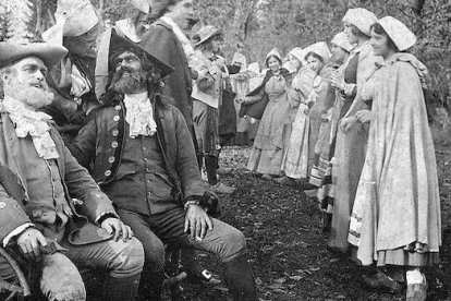 Una escena de la película «Evangeline», de 1913, basada en el poema narrativo de Longfellow, un escritor no católico de sorprendente cercanía al catolicismo.