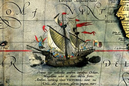 Nao Victoria. Mapa de Abraham Ortelius.