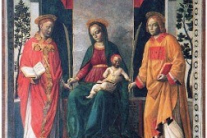 La Virgen María y los dos santos.
