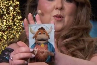 Al mostrar la "estampita", se apreciaba bien que se trataba de una representación burlesca del Sagrado Corazón de Jesús.