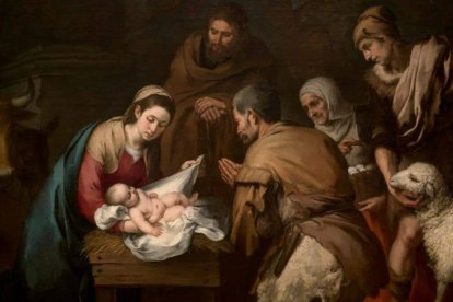 Los pañales usados del Niño Jesús contienen una enseñanza política. 'Adoración de los pastores' (c. 1650) de Bartolomé Esteban Murillo. Museo del Prado.