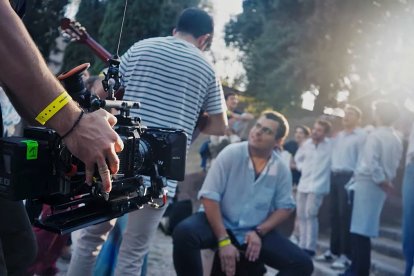 Un momento del rodaje de 'Descalzos'.