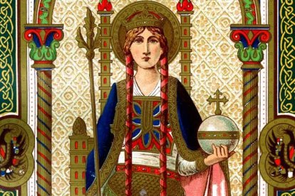 Santa Matilde, emperatriz (895-968), en un grabado de 1886.