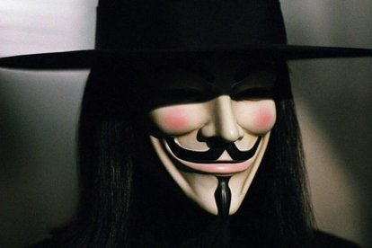 La máscara de Guy Fawkes, en la película 'V de Vendetta'.