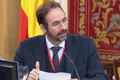 Grégor Puppinck, durante su intervención en la VI Cumbre Transatlántica de la Political Network for Values, que se celebró el 1 y 2 de diciembre de 2024 en el Senado español.