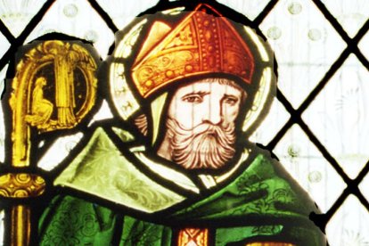 El obispo Robert Grosseteste, en una vidriera de 1896 de la iglesia de San Pablo en Morton (Gainsborough, Lincolnshire, Inglaterra).