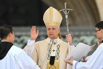 León XIV en la misa de inicio de su pontificado, el 18 de mayo de 2025