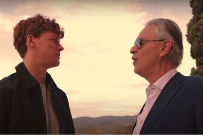 El cantante Andrea Bocelli y el tenista Jannik Sinner cooperan en un canto a la superación