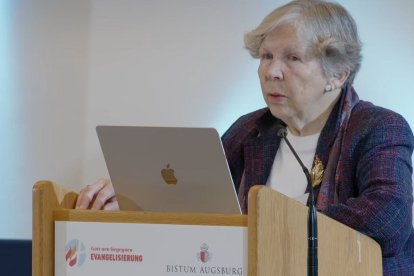 Hanna-Barbara Gerl-Falkovitz, en una conferencia del pasado 25 de enero organizada por la diócesis de Augsburgo.