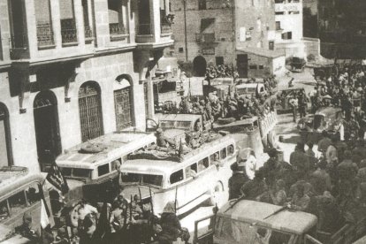 Milicianos en Barbastro en 1936