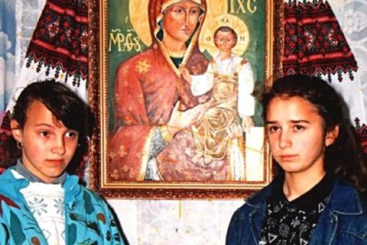 Ivetka y Katka en agosto de 1990, al empezar las apariciones de Litmanova
