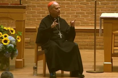 El cardenal Robert Prevost, prefecto del Dicasterio para los Obispos, medio año antes de convertirse en Papa.