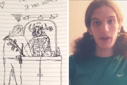 Robert Westman, que se hacía llamar Robin, asesinó a dos niños tras un tiroteo masivo contra una iglesia en Anunciación en Minneapolis. En la imagen, con una de sus ilustraciones.