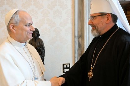 León XIV recibe al arzobispo Sviateslav Shevchuk, pastor de 5 millones de católicos ucracianos de rito bizantino