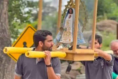La Virgen de Luján que fue llevada en peregrinación durante un mes.