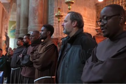Franciscanos en el Santo Sepulcro de Jerusalén