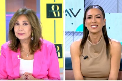 Ana Rosa Quintana felicita a Patricia Pardo por haber sido elegida como conductora del encuentro de León XIV en el Santiago Bernabéu