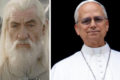 El actor Ian McKellen interpreta a Gandalf el Blanco en El Retorno del Rey... y el Papa también es un maestro de blanco