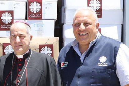 Del Toso, nuncio en Jordania, en 2024, con ayuda de Cáritas y la organización hachemita JHCO para Gaza