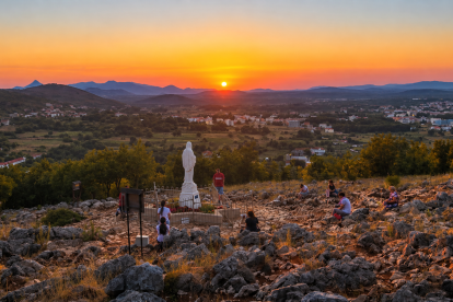 El Monte de las Apariciones, un atardecer de otoño, en 2019.