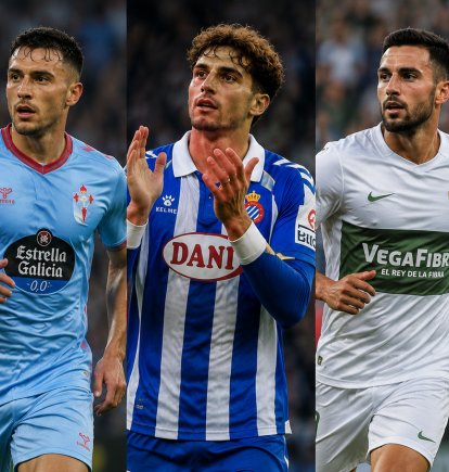 Una representación de jugadores del Getafe, Celta, Espanyol, Elche y Levante, equipos ganadores de esta