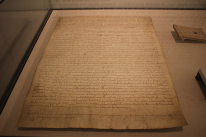 Este pergamino del 1.297 se conserva en el Archivo Capitular de la Catedral de Lérida con la declaración de Arnau de Solsona.