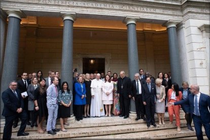 El Papa Francisco en 2019 visitó la Pontificia Academia de las Ciencias, en un encuentro sobre desarrollo sostenible