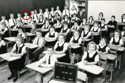 El pequeño Robert en la escuela Saint Mary, de Chicago en 1962