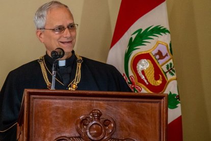 Robert Prevost, en 2019, en un discurso como Gran Canciller de la Universidad Santo Toribio de Mogrovejo, en Chiclayo