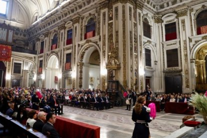La colegiata de San Isidro, llena este jueves con los devotos del santo.