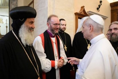 Líderes ortodoxos y protestantes con León XIV.