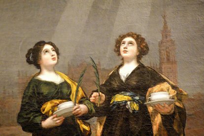Las santas Justa y Rufina, de Goya. Detalle. (Sacristía de los Cálices de la catedral de Sevilla).