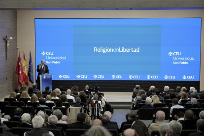 El Aula Magna de la Universidad San Pablo CEU, abarrotada de asistentes a la ceremonia de entrega de premios.