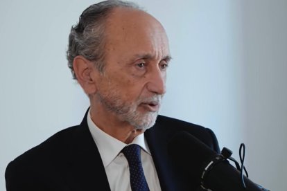 Alberto Bárcena, durante una entrevista de hace unos meses sobre la masonería.