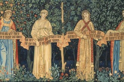 'El huerto' o 'Las estaciones', tapiz con diseño de William Morris y John Henry Dearle.