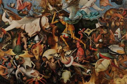 Pieter Brueghel el Viejo, 'La caída de los ángeles rebeldes' (detalle, 1562).