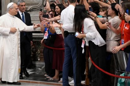 León XIV en el Jubileo de los Influencers en Roma en julio de 2025