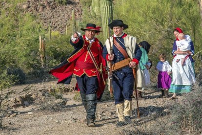 Una recreación de la expedición de Anza de 1776, que enlazaría por tierra México con California