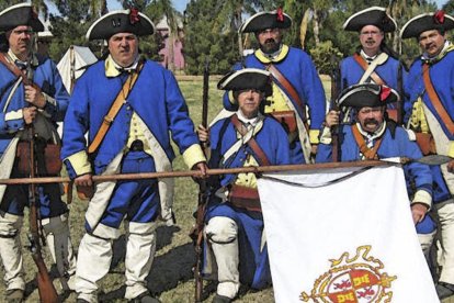 Batallón de Voluntarios Catalanes en 1780, en la frontera de Texas, durante la guerra de Independencia americana, grupo recreativo en Tucson