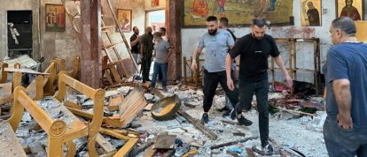 Parroquia greco-ortodoxa de San Elías, a las afueras de Damasco, destrozada por un suicida con cinturón de bombas